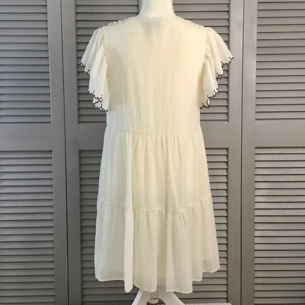 NWOT Who What Wear Ivory Tiered Dress - Picture 5 of 8